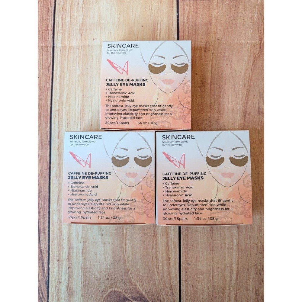3 Pk Caffeine De-Puffing Jelly Eye Masks 45 Pairs